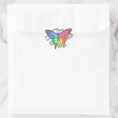 Sticker Cœur Papillon arc-en-ciel (Sac)