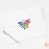 Sticker Cœur Papillon arc-en-ciel (Enveloppe)
