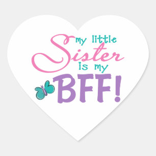 Sticker Cœur Papillon BFF petite soeur