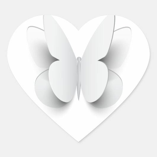 Sticker Cœur Papillon - coupé à partir de papier (Devant)