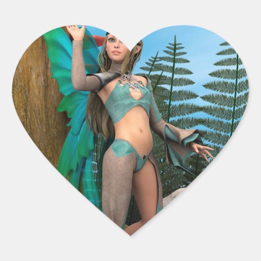 Sticker Cœur Papillon de fée (Devant)