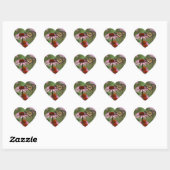 Sticker Cœur Papillon Monarque sur Fleur (Feuille)