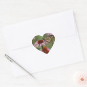Sticker Cœur Papillon Monarque sur Fleur (Enveloppe)