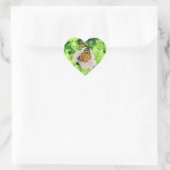 Sticker Cœur Papillon Monarque sur Fleurs de Pierre (Sac)