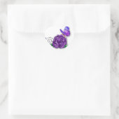 Sticker Cœur Papillon violet et conception Rose (Sac)
