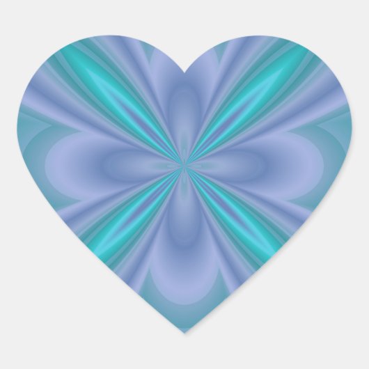 Sticker Cœur Papillons bleus Abstraits (Devant)