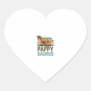 Sticker Cœur Pappysaurus Drôle Dinosaure Vintage Chemise Couche