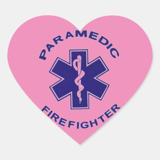 Sticker Cœur Paramedic du pompier (Devant)