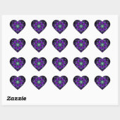 Sticker Cœur Parapluie violet & coeurs .7 (Feuille)