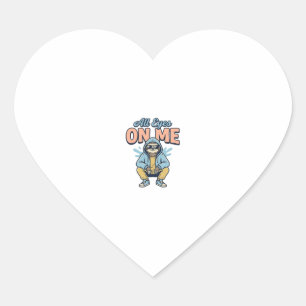 Sticker Cœur Paresseux drôle tous les yeux sur moi design vecto
