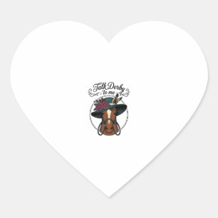 Sticker Cœur Parle Derby à Moi Design de Chapeau de Cheval Vint