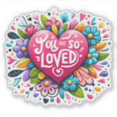 Sticker Coeur parmi les fleurs inspire l'amour (Devant)