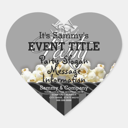 Sticker Cœur Parti pirate personnalisé (Devant)