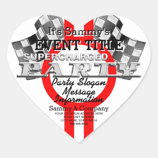 Sticker Cœur Partie de performance surchargée personnalisée (Devant)