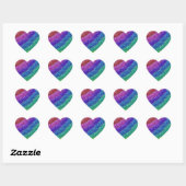 Sticker Cœur Parties scintillant arc-en-ciel (Feuille)