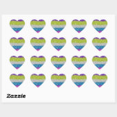 Sticker Cœur Parties scintillant arc-en-ciel (Feuille)