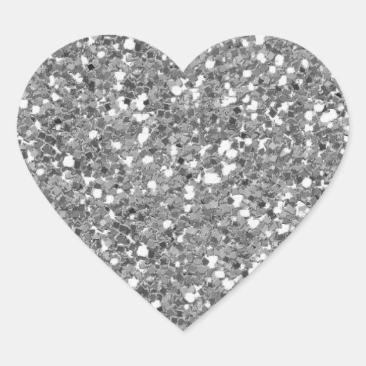 Sticker Coeur Parties scintillant Argent (Faux) (Devant)
