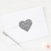 Sticker Coeur Parties scintillant Argent (Faux) (Enveloppe)