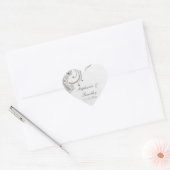 Sticker Cœur Parties scintillant argentée tourbillonne mariage  (Enveloppe)