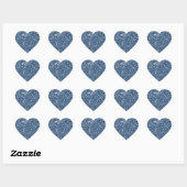 Sticker Cœur Parties scintillant bleu Faux Texture Apparence Gr (Feuille)