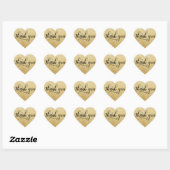 Sticker Cœur Parties scintillant Classy Black Gold Faux Merci d (Feuille)