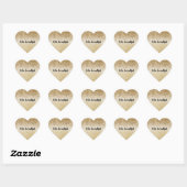Sticker Cœur Parties scintillant d'aquarelle Girly Gold Ombre (Feuille)