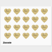 Sticker Cœur Parties scintillant d'or moderne amour Script Mari (Feuille)
