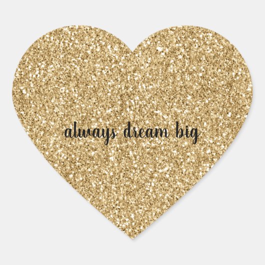 Sticker Cœur Parties scintillant d'or personnalisée (Devant)