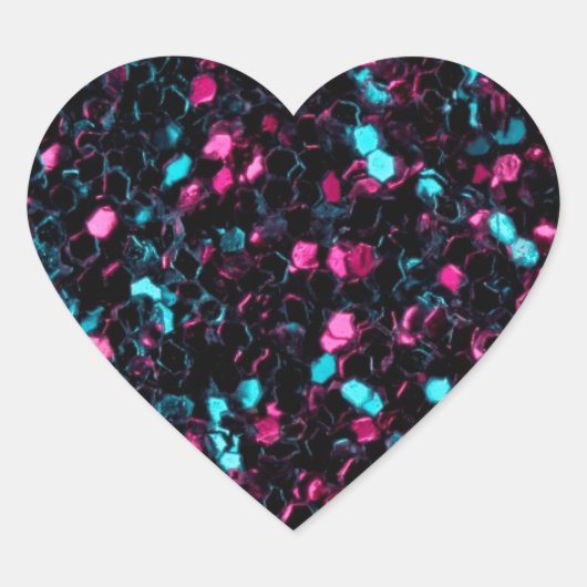 Sticker Cœur Parties scintillant en mosaïque bleu brillant (Devant)