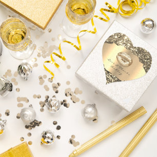 Sticker Cœur Parties scintillant étincelante Gold Kiss Lips Lov