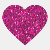 Sticker Cœur Parties scintillant étincelante rose chaud (Devant)