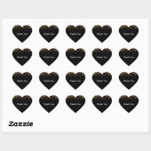 Sticker Cœur Parties scintillant Glam Confetti en or noir (Feuille)