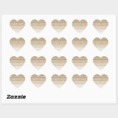 Sticker Cœur Parties scintillant Gold Faux Chevron Ombre (Feuille)