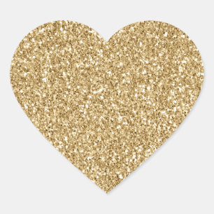 Sticker Cœur Parties scintillant Gold Glitz