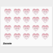 Sticker Cœur Parties scintillant Marbre blanc rose (Feuille)