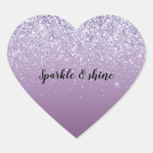 Sticker Cœur Parties scintillant Ombre violet