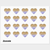 Sticker Cœur Parties scintillant or d'aquarelle violette fille (Feuille)