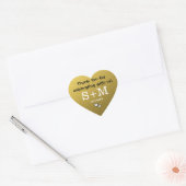 Sticker Cœur Parties scintillant or Mariage Merci Monogramme Co (Enveloppe)