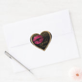 Sticker Cœur Parties scintillant rose Aimer (Enveloppe)