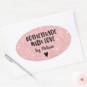 Sticker Coeur Parties scintillant Rose Amour Fait  (Enveloppe)