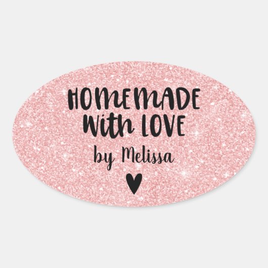 Sticker Coeur Parties scintillant Rose Amour Fait  (Devant)