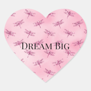 Sticker Cœur Parties scintillant rose Aquarelle