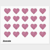 Sticker Cœur Parties scintillant rose brillant (Feuille)