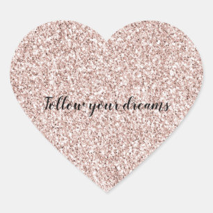Sticker Cœur Parties scintillant rose brillante