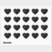 Sticker Cœur Parties scintillant rose Confetti Black 13e annive (Feuille)