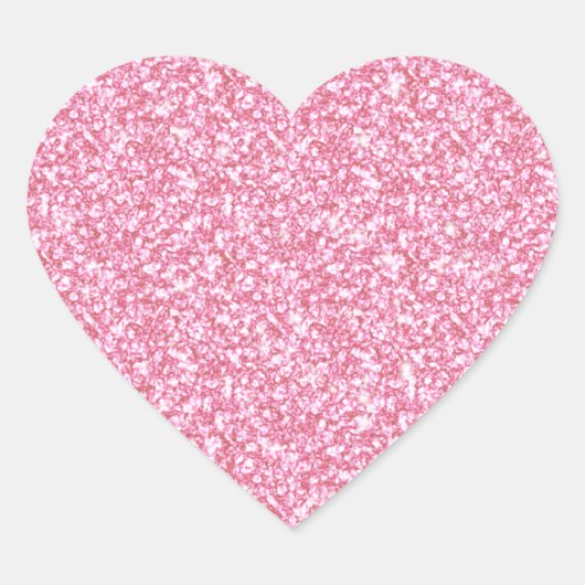 Sticker Cœur Parties scintillant rose fille imprimée (Devant)