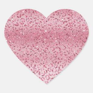 Sticker Cœur Parties scintillant rose Leopard Ombre