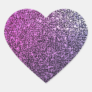 Sticker Cœur Parties scintillant rose violet brillant