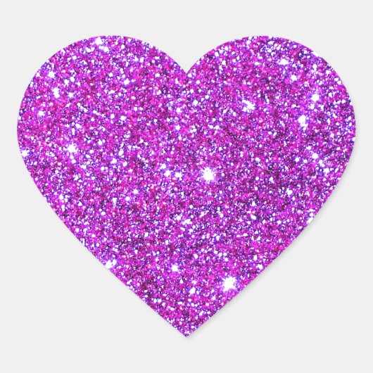 Sticker Cœur Parties scintillant rose violet brillant concepteu (Devant)