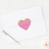 Sticker Cœur Parties scintillant roses Faux (Enveloppe)